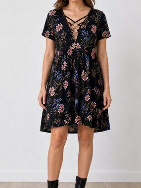 msk short sleeve beaded shift dress Mac Duggal Women's Mesh Beaded Cap Sleeve A Line Above Knee Dress